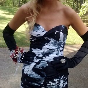 Black and white prom dress